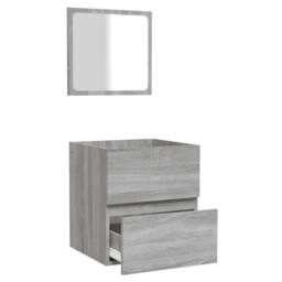 Berkfield Home Bathroom Cabinet with Mirror Grey Sonoma Engineered Wood - thumbnail 6