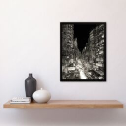 "Artery8 Downtown Tokyo Sketch Cityscape Pen & Ink Drawing Japan Black White Art Print Framed Poster Wall Decor 12x16 inch - Size: W12"" x H16""" - thumbnail 4
