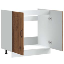 Berkfield Home Sink Base Cabinet Kalmar Old Wood 80x46x81.5 cm Engineered Wood in Brown - thumbnail 5