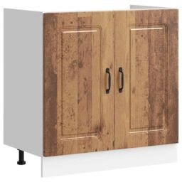 Berkfield Home Sink Base Cabinet Kalmar Old Wood 80x46x81.5 cm Engineered Wood in Brown - thumbnail 2
