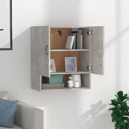 Berkfield Home Wall Cabinet Concrete Grey 60x31x70 cm Engineered Wood - Size: 60 x 31 x 70 cm - thumbnail 3