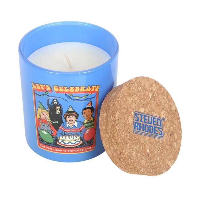 Steven Rhodes One Year Closer Lemon Cake Scented Candle in Light Blue - image 1