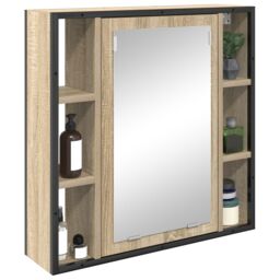 Berkfield Home Bathroom Vanity Unit Light Oak Particle Board Medium Storage in Beige - thumbnail 3
