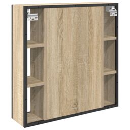 Berkfield Home Bathroom Vanity Unit Light Oak Particle Board Medium Storage in Beige - thumbnail 8