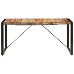 Berkfield Home Dining Table 160x80x75 cm Solid Reclaimed Wood - Size: 160 x 80 x 75 cm - thumbnail 3