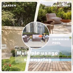 Direct Wicker 7-Seat Outdoor Rattan Furniture Garden Sofa Set with Storage Box in Brown - Size: 8 Pack - thumbnail 7