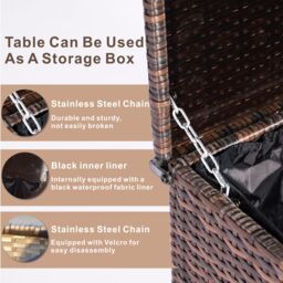 Direct Wicker 7-Seat Outdoor Rattan Furniture Garden Sofa Set with Storage Box in Brown - Size: 8 Pack - thumbnail 6