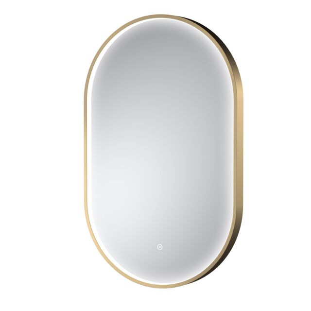 Balterley Oval Inset Framed LED Mirror & Demister Pad, 800x500mm - Brushed Brass in Metallics - image 1