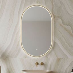 Balterley Oval Inset Framed LED Mirror & Demister Pad, 800x500mm - Brushed Brass in Metallics - thumbnail 9