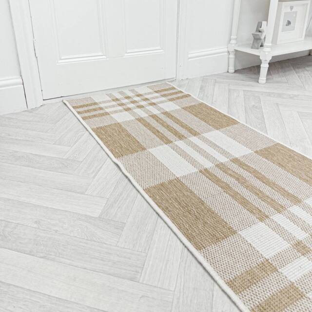 runrug Carpet Runner Rug - Indoor/Outdoor, Reversible, 2mm - 'Chequered' in Brown - Size: 60 cm x 420 cm - image 1