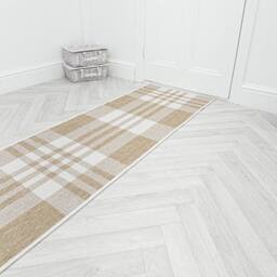 runrug Carpet Runner Rug - Indoor/Outdoor, Reversible, 2mm - 'Chequered' in Brown - Size: 60 cm x 420 cm - thumbnail 4
