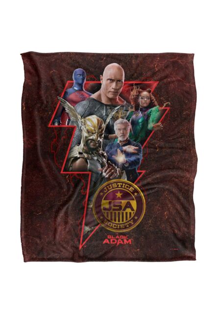 Black Adam Blanket, 152x127 cm Character Bolt Silky Touch Super Soft Throw Blanket in White - image 1