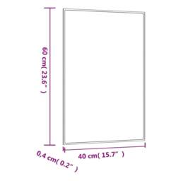 Berkfield Home Wall Mirror 40x60 cm Glass Rectangle in Silver - thumbnail 6