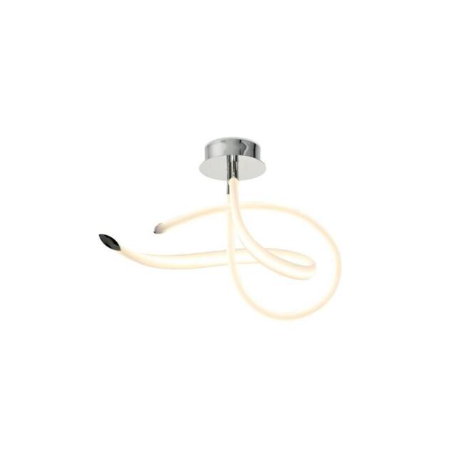 Netlighting Armonia Semi Flush Ceiling Curl 40W LED 3000lm Chrome Frosted Acrylic in White - image 1