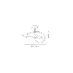 Netlighting Armonia Semi Flush Ceiling Curl 40W LED 3000lm Chrome Frosted Acrylic in White - thumbnail 2