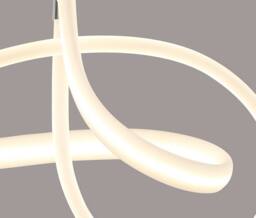Netlighting Armonia Semi Flush Ceiling Curl 40W LED 3000lm Chrome Frosted Acrylic in White - thumbnail 5
