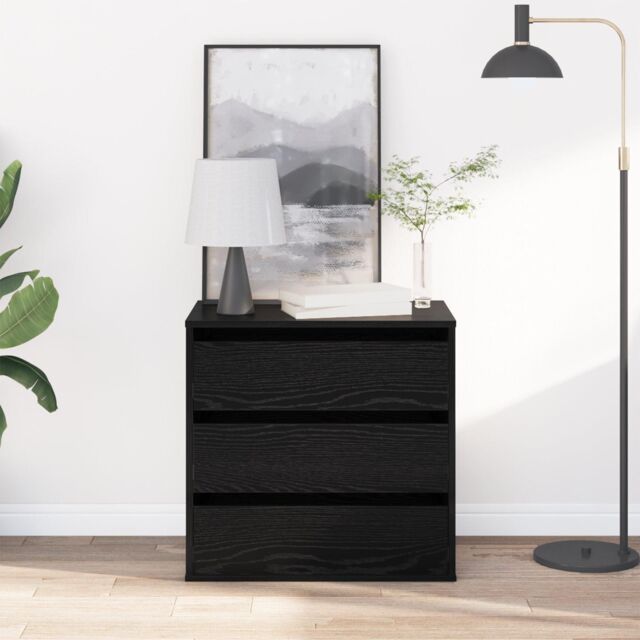 Berkfield Home Corner Chest of Drawers Black Oak 60x41x58 cm Engineered Wood - Size: 60 x 41 x 58 cm - image 1