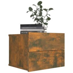 Berkfield Home Bedside Cabinets 2 pcs Smoked Oak 40x30x30 cm Engineered Wood in Brown - Size: 40 x 30 x 30 cm - thumbnail 3