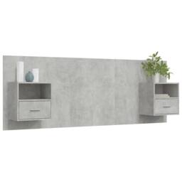 Berkfield Home Classic Bed Headboard with Cabinets Concrete Grey Engineered Wood - thumbnail 5