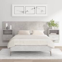 Berkfield Home Classic Bed Headboard with Cabinets Concrete Grey Engineered Wood - thumbnail 2