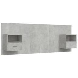 Berkfield Home Classic Bed Headboard with Cabinets Concrete Grey Engineered Wood - thumbnail 3