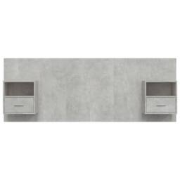 Berkfield Home Classic Bed Headboard with Cabinets Concrete Grey Engineered Wood - thumbnail 1