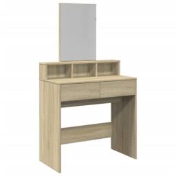 Berkfield Home Dressing Table with Mirror Sonoma Oak 80x41x144.5 cm in Brown - thumbnail 1