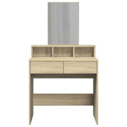 Berkfield Home Dressing Table with Mirror Sonoma Oak 80x41x144.5 cm in Brown - thumbnail 4