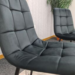 KOSY KOALA Dining Chairs Set Of 2 Tufted Chairs Velvet Chairs Seats in Black - thumbnail 5