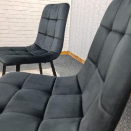 KOSY KOALA Dining Chairs Set Of 2 Tufted Chairs Velvet Chairs Seats in Black - thumbnail 4