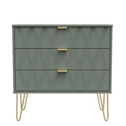 Ready Assembled 2 U Dallas 3 Drawer Chest (Ready Assembled) in Pale Green - Size: Medium