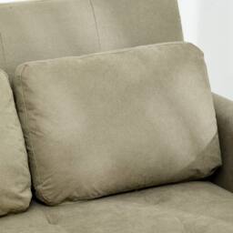 Wyld Haus Venido Loni Beige 2 Seater Sofa Bed with Side Pockets & Cushions in Light Brown - thumbnail 8