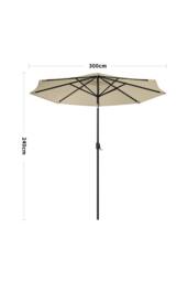 H&O Direct Outdoor Solar LED Lights Parasol with Crank (Base not included) in Beige - thumbnail 6
