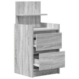Berkfield Home Durable Bedside Cabinet with 2 Drawers Grey Sonoma 38x34x80 cm - Size: 38 x 34 x 80 cm - thumbnail 5
