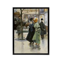 "Artery8 Abel Truchet On the Boulevards Parisian Street View Framed Canvas Art - Size: W12"" x H16""" - thumbnail 1