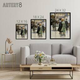 "Artery8 Abel Truchet On the Boulevards Parisian Street View Framed Canvas Art - Size: W12"" x H16""" - thumbnail 4