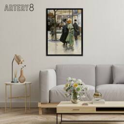 "Artery8 Abel Truchet On the Boulevards Parisian Street View Framed Canvas Art - Size: W12"" x H16""" - thumbnail 3