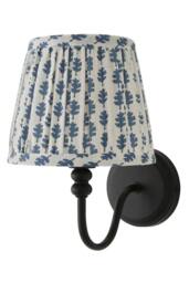 ValueLights Binky Rechargeable Matte Black Wall Light with Floral Pleated Shade in Mid Blue - thumbnail 6