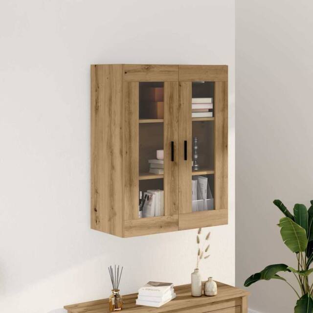 Berkfield Home Wall Mounted Cabinet Artisan Oak 69.5x34x90 cm in Brown - image 1