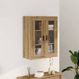 Berkfield Home Wall Mounted Cabinet Artisan Oak 69.5x34x90 cm in Brown - thumbnail 1