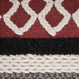 Wyld and Coco Multicolour Braided Macrame Pouffe - Boho Rustic - thumbnail 6