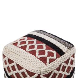 Wyld and Coco Multicolour Braided Macrame Pouffe - Boho Rustic - thumbnail 5