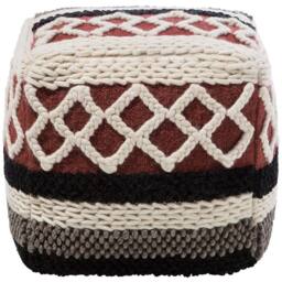 Wyld and Coco Multicolour Braided Macrame Pouffe - Boho Rustic - thumbnail 4