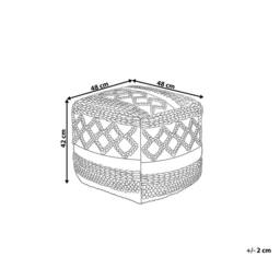 Wyld and Coco Multicolour Braided Macrame Pouffe - Boho Rustic - thumbnail 3