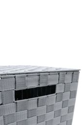 JVL Vichy Square Nylon Laundry Hamper in Grey - thumbnail 4