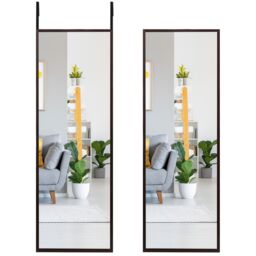 Costway 2 IN1 Full length Mirror Bedroom Over the Door Full Body Mirror Make up in Black