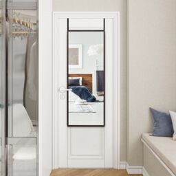 Costway 2 IN1 Full length Mirror Bedroom Over the Door Full Body Mirror Make up in Black - thumbnail 3