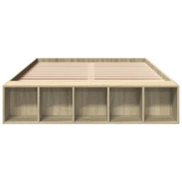 Berkfield Home Bed Frame without Mattress Sonoma Oak 120x190 cm Small Double in Brown - thumbnail 4
