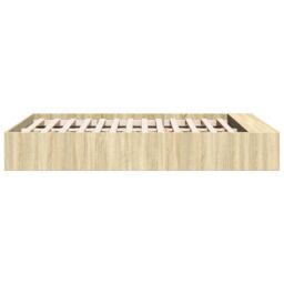 Berkfield Home Bed Frame without Mattress Sonoma Oak 120x190 cm Small Double in Brown - thumbnail 5
