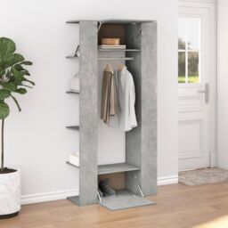 Berkfield Home Hallway Cabinet Concrete Grey 97.5x37x99 cm Engineered Wood - thumbnail 3